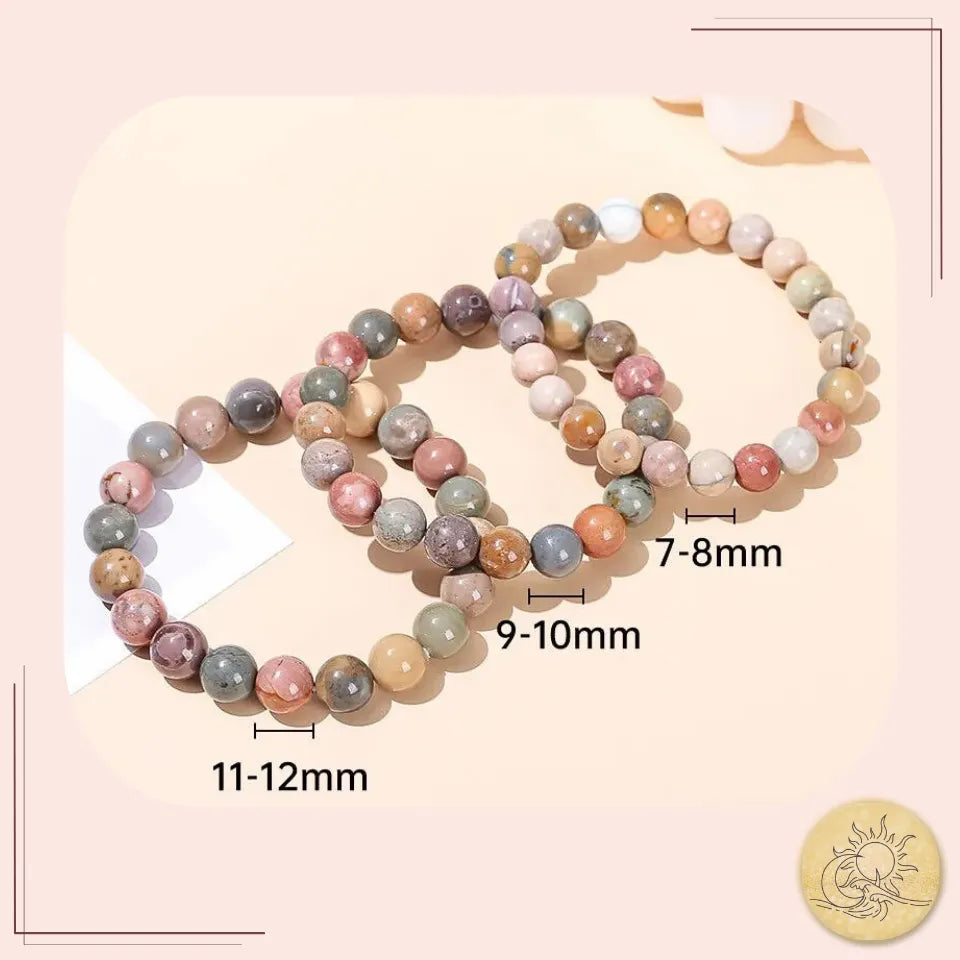 Bracelets en Agate Paysage naturelle Aura Cristal â diffĂ©rentes tailles de perles pour un style Ă©lĂ©gant et Ă©quilibrĂ©.