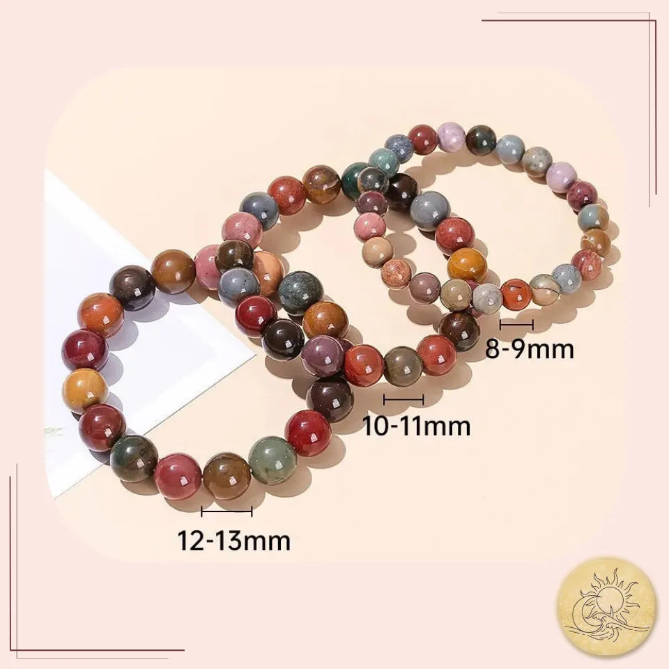 Lot de bracelets en Agate Paysage naturelle Aura Cristal â pierres authentiques aux tons chauds et apaisants.