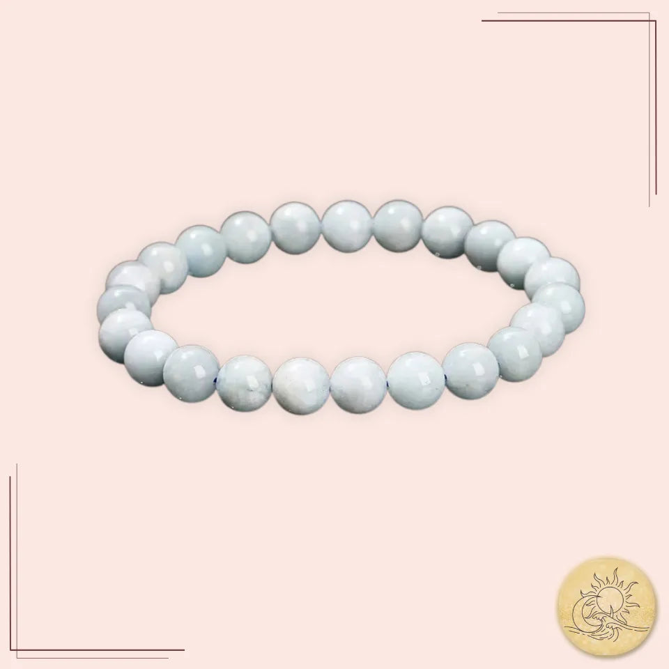 Bracelet aigue-marine pierre naturelle – bijou lithothérapie favorisant la calme intérieur et la communication authentique – énergie pure et bien-être – Aura Cristal