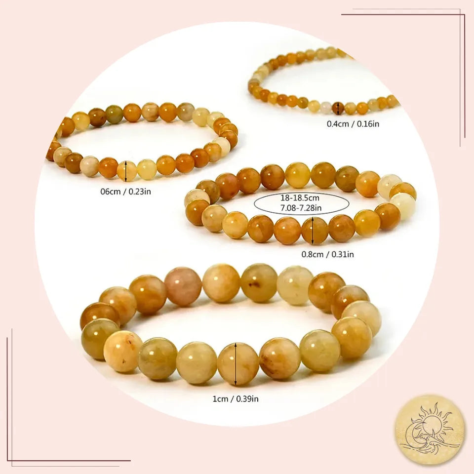 Bracelet en topaze dorée naturelle, pierre de lumière et de force intérieure – symbole de positivité et d’harmonie émotionnelle – Aura Cristal.