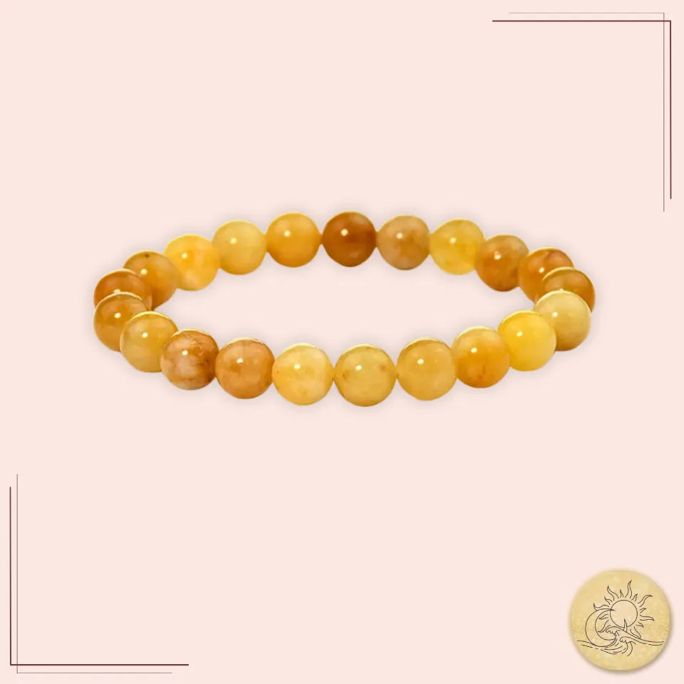 Bracelet topaze Old Topaz 6mm, pierre naturelle de réconfort, clarté mentale et épanouissement personnel – bijou spirituel Aura Cristal.