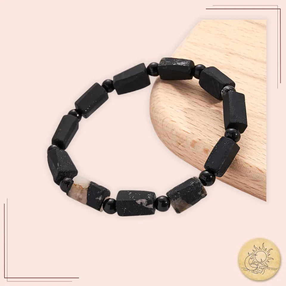 Bijou énergétique en Tourmaline Noire naturelle – bracelet de protection et d’harmonie spirituelle – Aura Cristal