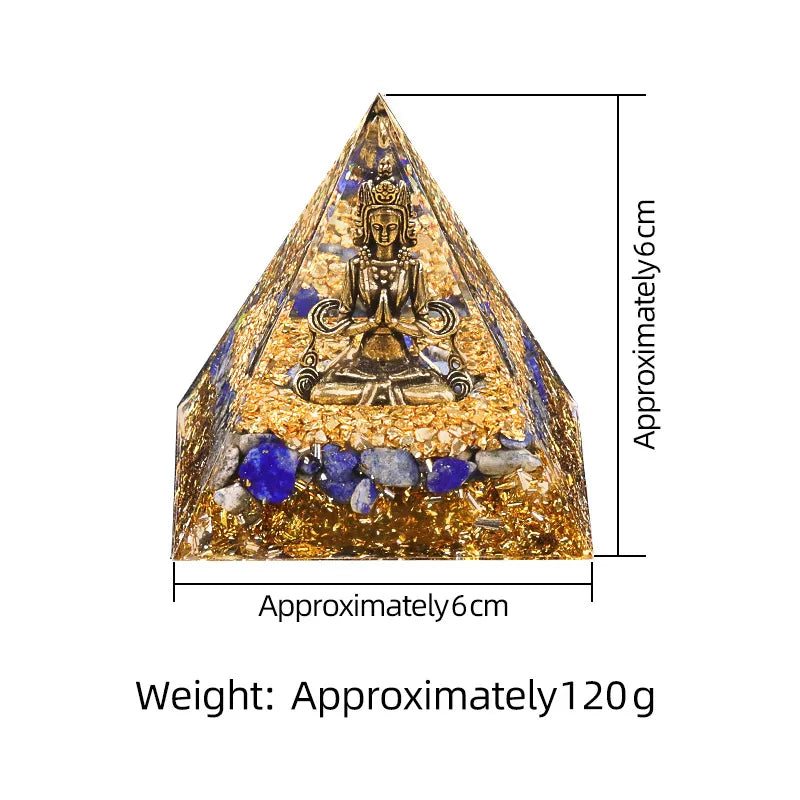 Comparaison visuelle des pyramides Bouddha et Shiva 6 cm – tailles et proportions – Aura Cristal