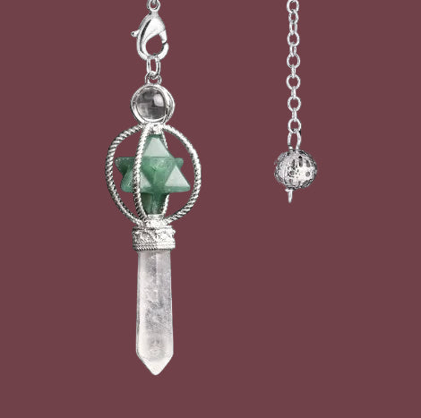Pendule en aventurine verte naturelle – pierre de chance et de guérison émotionnelle – Aura Cristal
