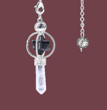 Pendule en obsidienne noire naturelle – pierre de protection et d’ancrage – Aura Cristal