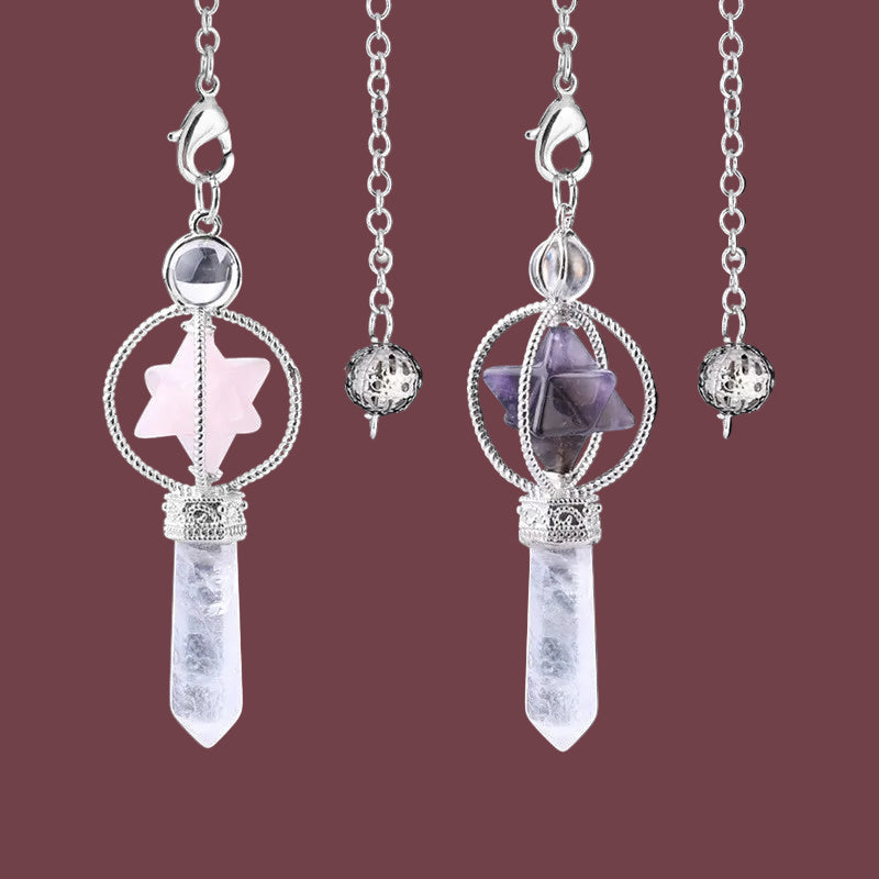 Pendule en quartz rose naturelle – pierre d’amour et de douceur – outil énergétique Merkaba – Aura Cristal, Pendule en quartz rose naturelle – pierre d’amour et de douceur – outil énergétique Merkaba – Aura Cristal