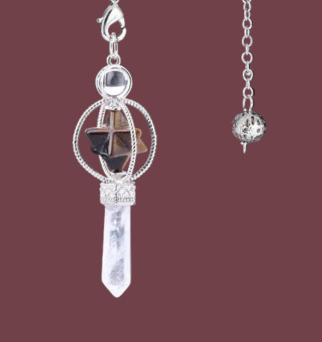 Pendule en œil de tigre naturelle – pierre de protection et de confiance – Aura Cristal