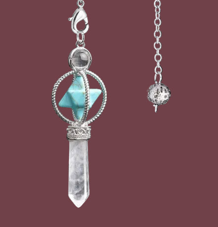 Pendule en turquoise naturelle – pierre d’évolution et de confiance – Aura Cristal