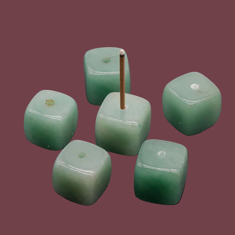Porte-encens en aventurine verte naturelle – pierre d’harmonie et de prospérité – Aura Cristal