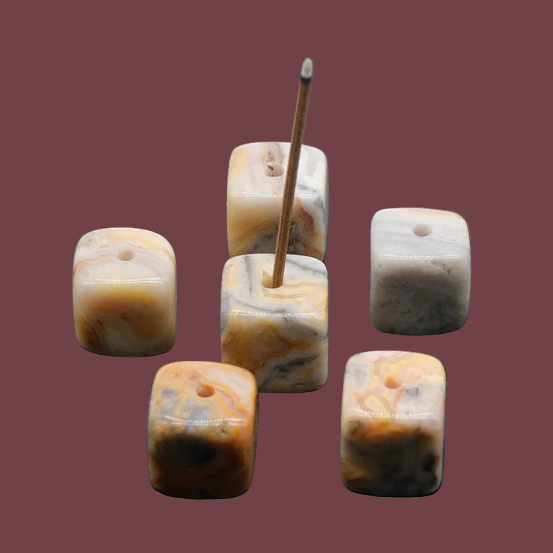 Porte-encens en crazy agate naturelle – pierre de vitalité, de joie et de stabilité émotionnelle – Aura Cristal