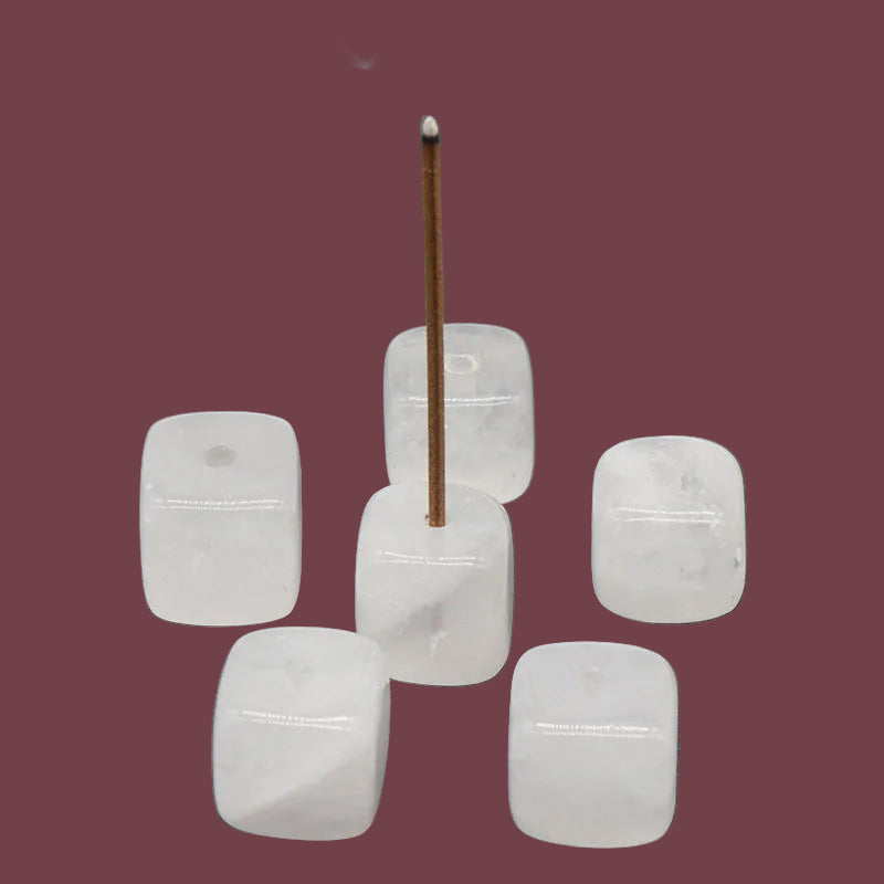 Porte-encens en quartz cristal naturelle – pierre de pureté et de lumière – favorise la clarté énergétique – Aura Cristal