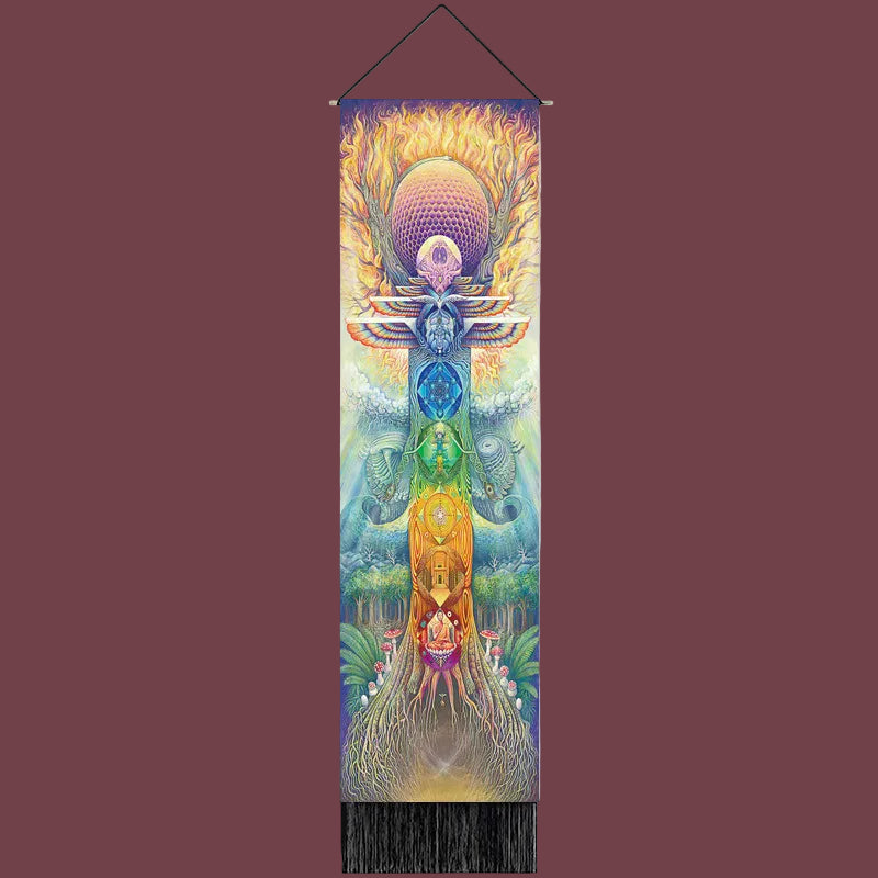Tapisserie murale Harmonie Sacrée – décoration énergétique aux motifs équilibrants et lumineux – Aura Cristal