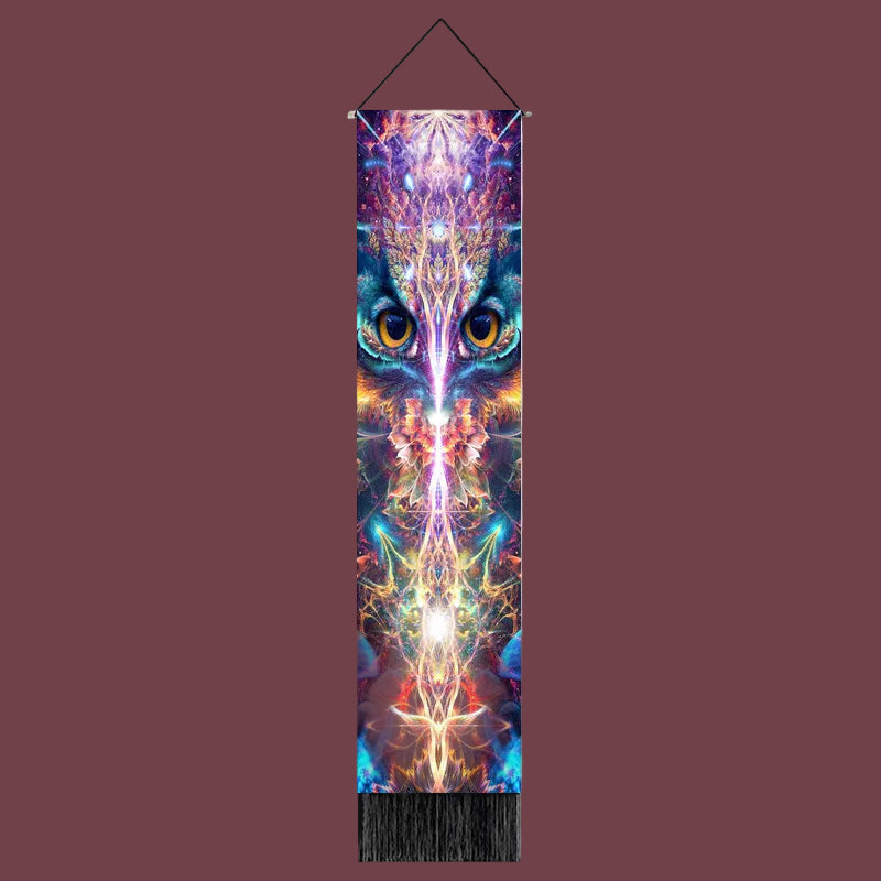 Tapisserie murale Sagesse Nocturne – décoration spirituelle inspirée de la nuit et de la connaissance intérieure – Aura Cristal