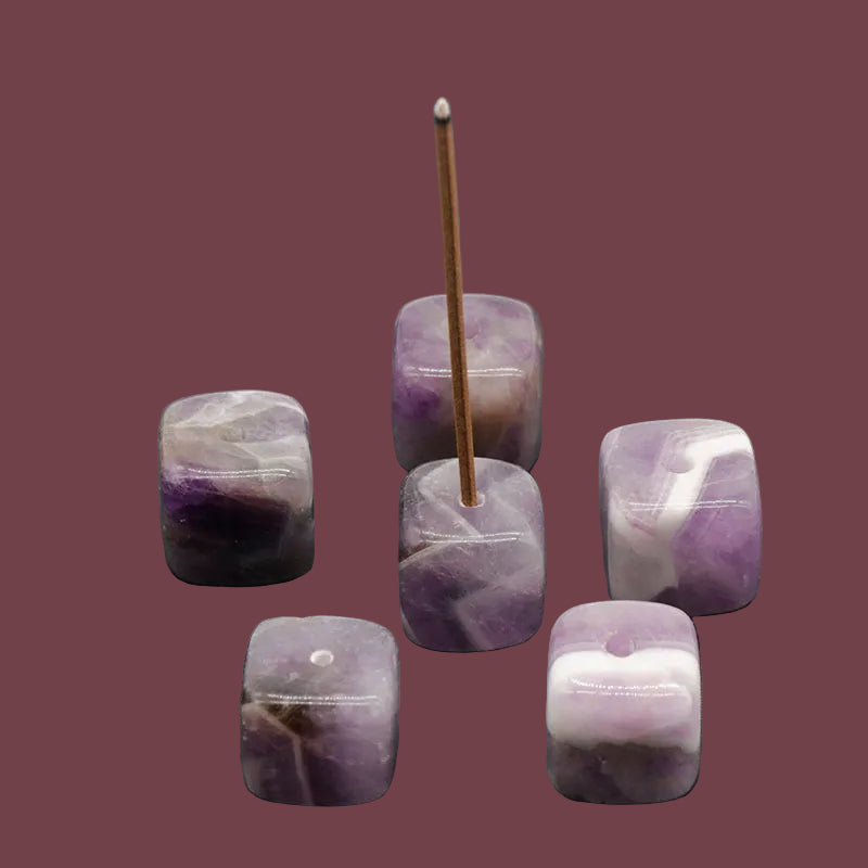 Porte-encens en améthyste naturelle – pierre de sérénité et de sagesse spirituelle – Aura Cristal